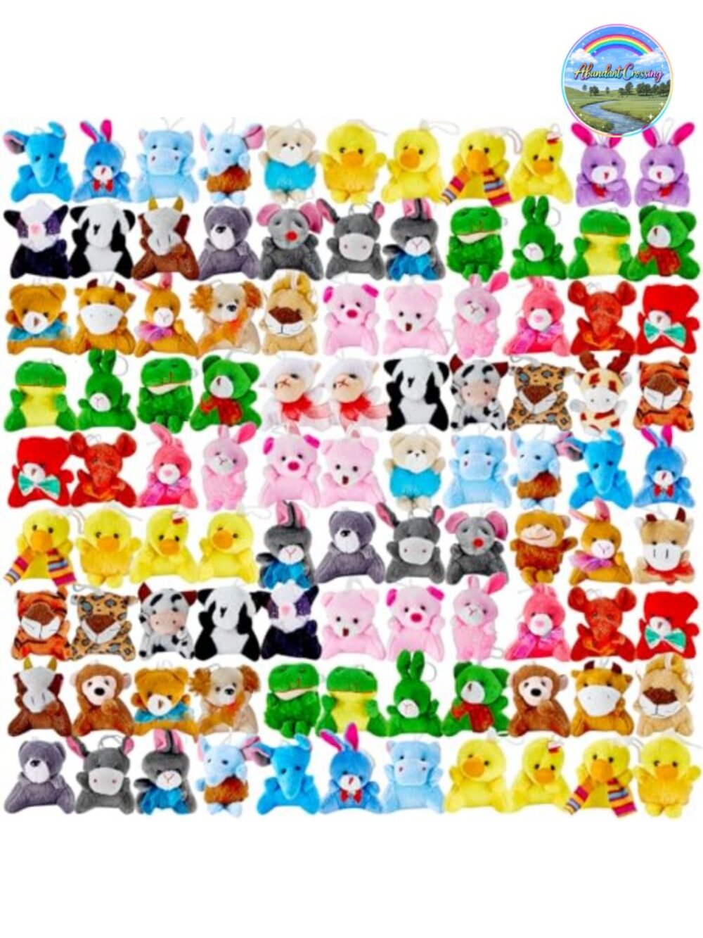 120 Pc Mini Plush Animal Set Party Favors Keychain Decorations